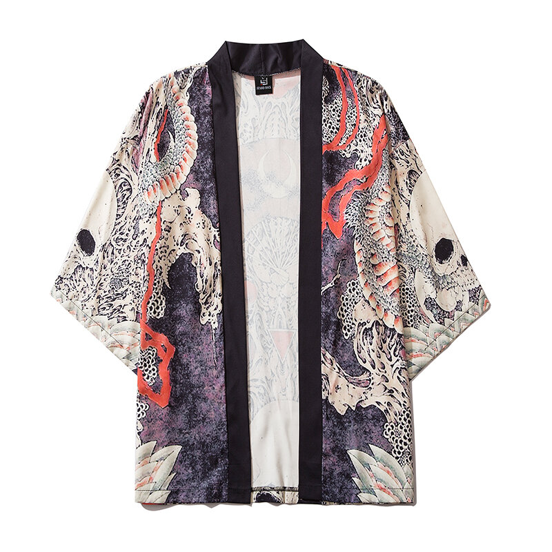 Kimono traditionnel japonais pour hommes et femmes, Yukata Haori Obi samouraï, Cardigan