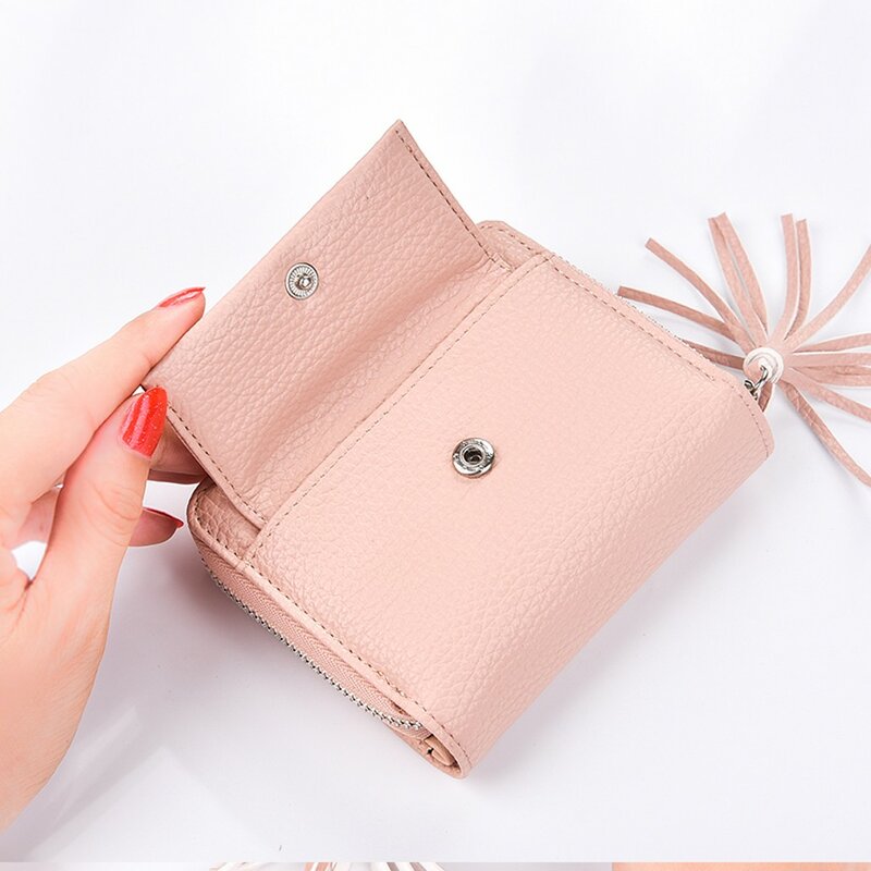 Women's Wallet Short Versatile Zipper Bag Casual Colorful Coin Purse Fashion Bag Woman Shoulder Package1112#B