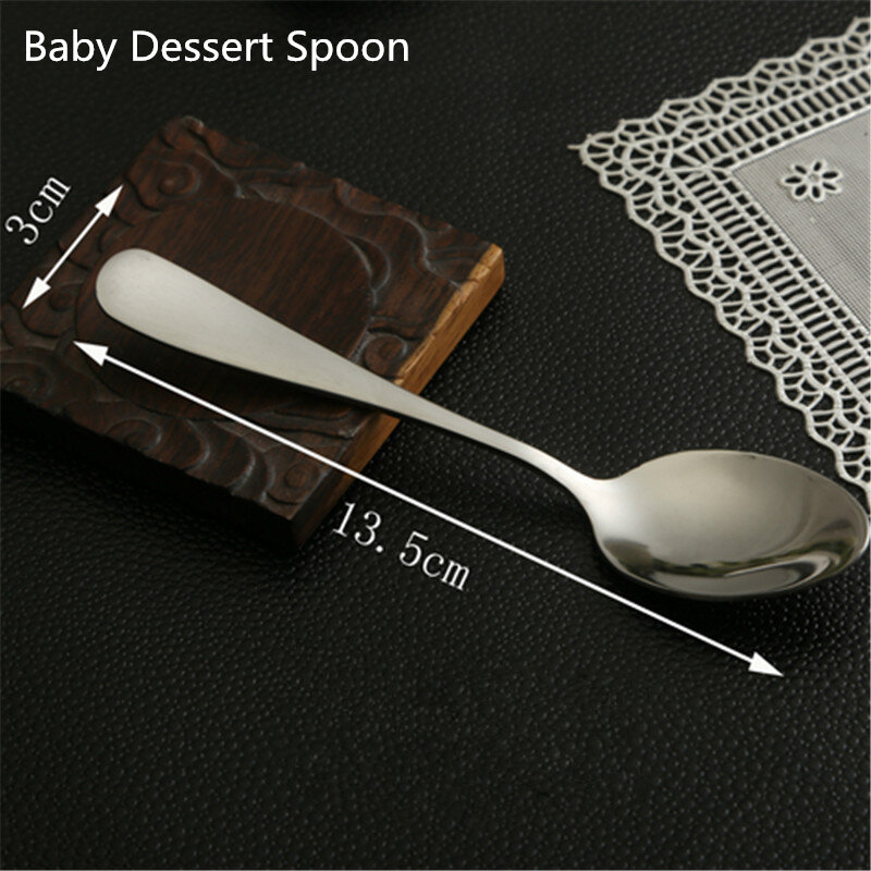 6 Pcs Hight Quality Short Handle Sugar Spoon Dessert Coffee Stainless Steel Sharp Spoon Audlt Child Home Kitchen Tableware