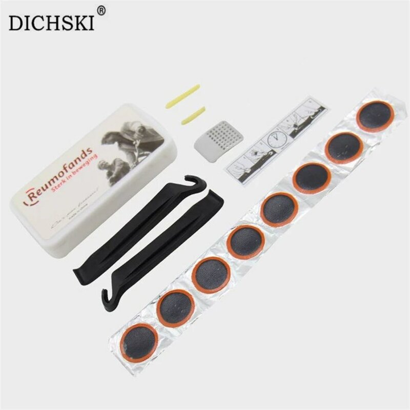 DICHSKI High Quality Round Bicycle Bike Tire Tyre Rubber Patch Piece Cycling Puncture Repair Tools Kits Outdoor Accessories Suit