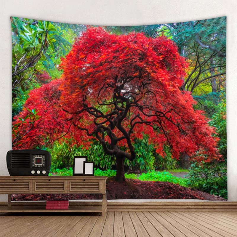 Fantasy forest tapestry psychedelic scene home decoration wall hanging bohemian living room bedroom background wall decoration