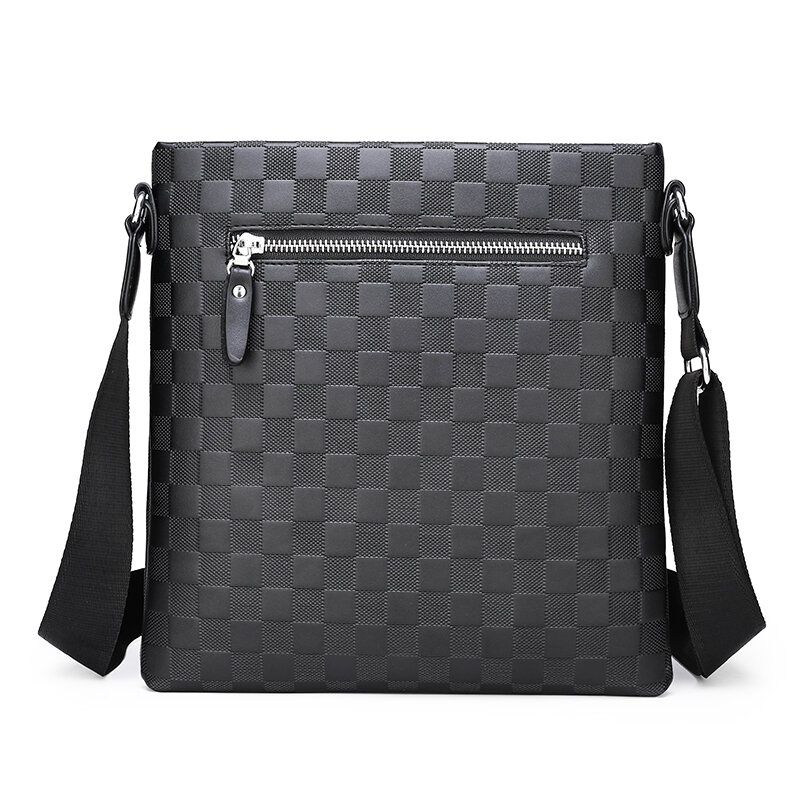 Hot Fashion Shoulder Messenger Bags  Men's Casual Plaid Bag Business Briefcase Korean Style Shoulder Bag  Free Shipping