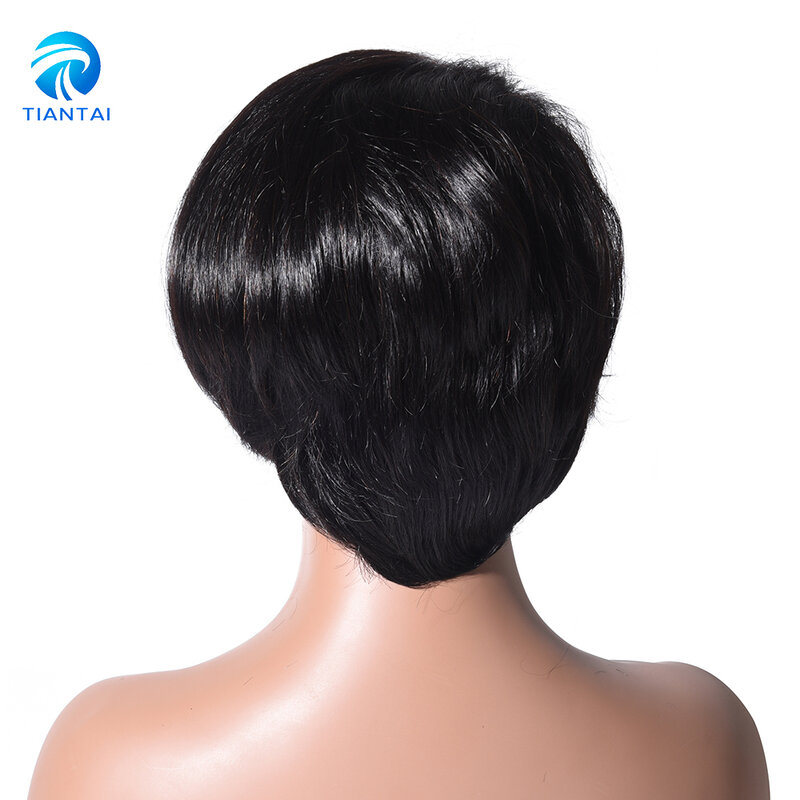 Perruque Bob Lace Front wig Remy brésilienne naturelle, cheveux courts bouclés, coupe Pixie, pre-plucked, partie latérale, pour femmes