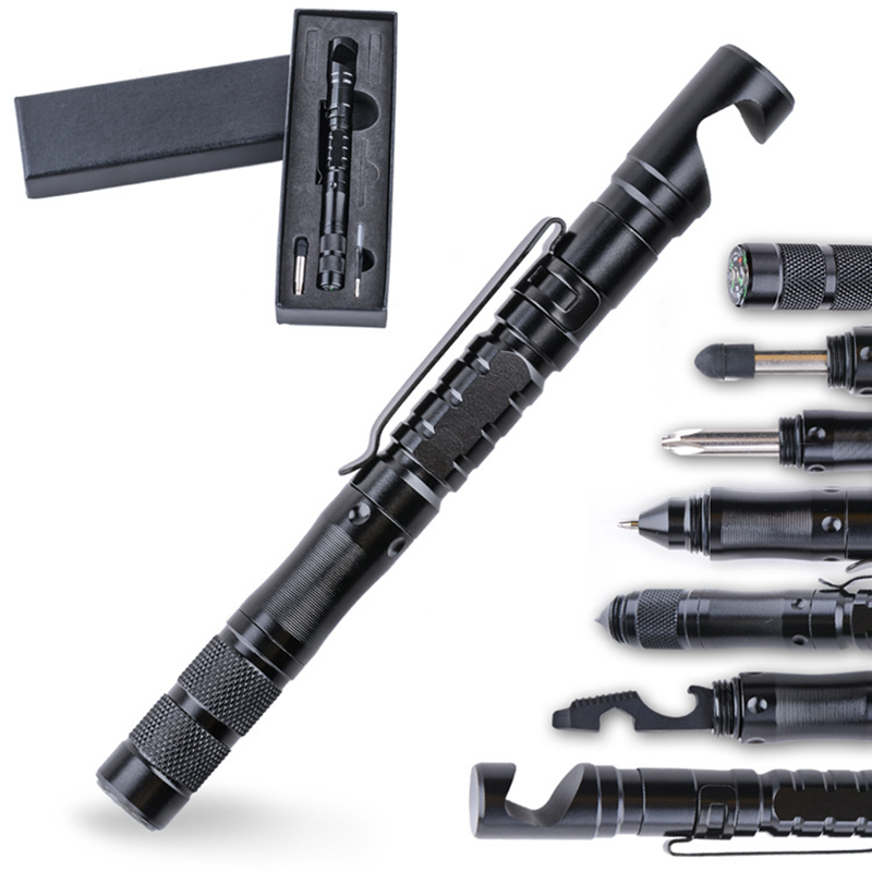 Multifunktionale Tactical Stift Handy Halter Taktische Selbstverteidigung Stift Touchscreen Stift Outdoor Survival Tool Mit Kompass