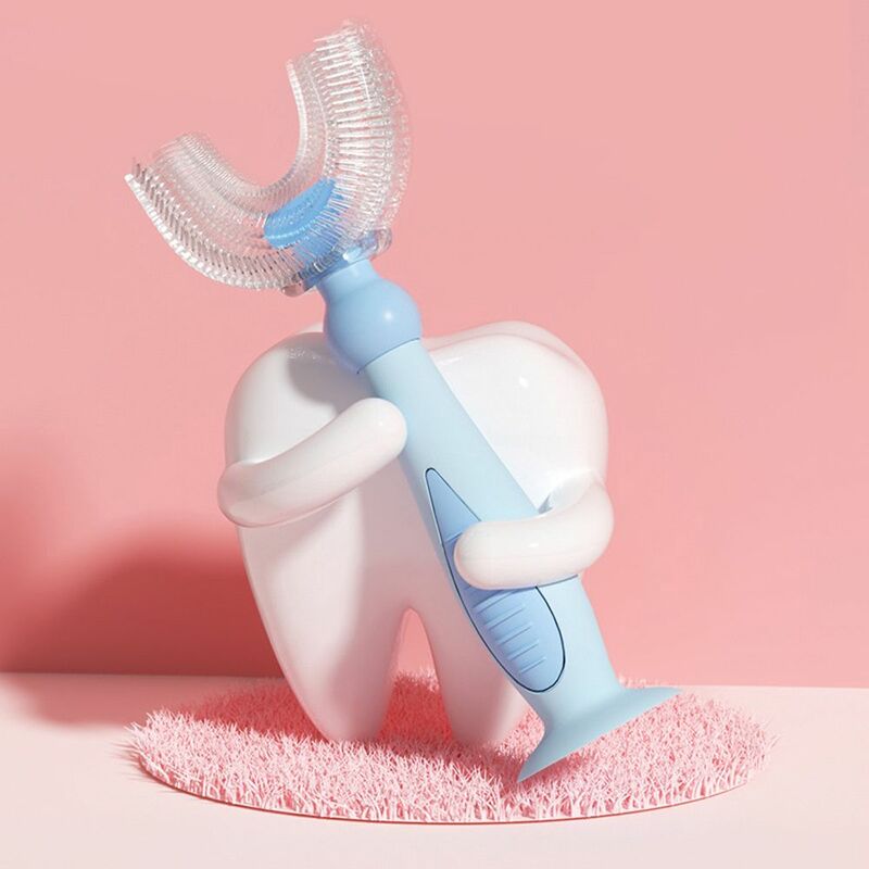 Cepillo de dientes Manual para bebés y niños, limpiador de dientes de silicona, suave, en forma de U, cuidado bucal