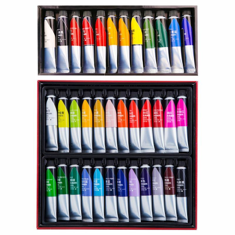 12Colors Professional Acrylic Paint 20ml Drawing Painting Pigment Hand-paint for Artists Ceramic Stone Wall Craft
