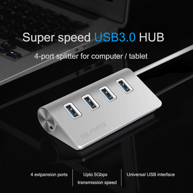 USB C Hub 4USB 7Port USB Tipe C Ke USB 3.0 Hub Splitter Adapter untuk MacBook Pro iPad Pro Samsung Galaxy Note 10 S10 USB2.0 Hub