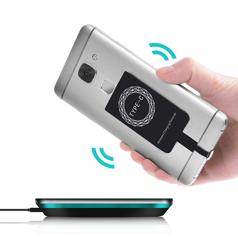 Qi Беспроводное зарядное устройство приемник Универсальный Тип C Micro USB для iPhone 5s 6s 7 8 Plus SE Samsung Xiaomi Huawei мобильный телефон адаптер