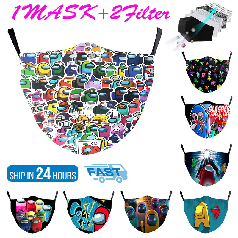 Ademend Mode Print Masker Onder Ons Beschermende PM2.5 Filter Maskers Wasbare Stof Gezichtsmasker Herbruikbare Mond Moffel Voor Unisex