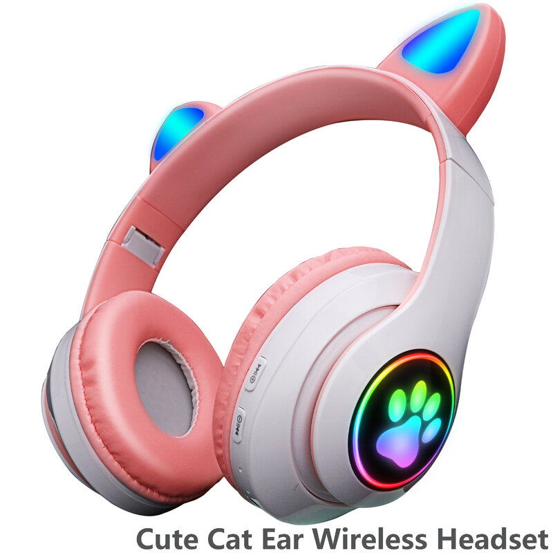 Auriculares de oreja de gato Auriculares de metal plegables inalámbric 