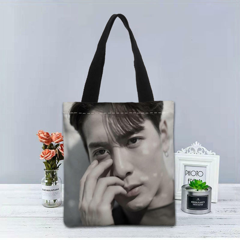 Custom GOT7 Jackson KPOP Tote Bag Canvas Fabric Handbag Two Sides Printed Shopping Bag Traveling Casual Useful Shoulder Bag 0519