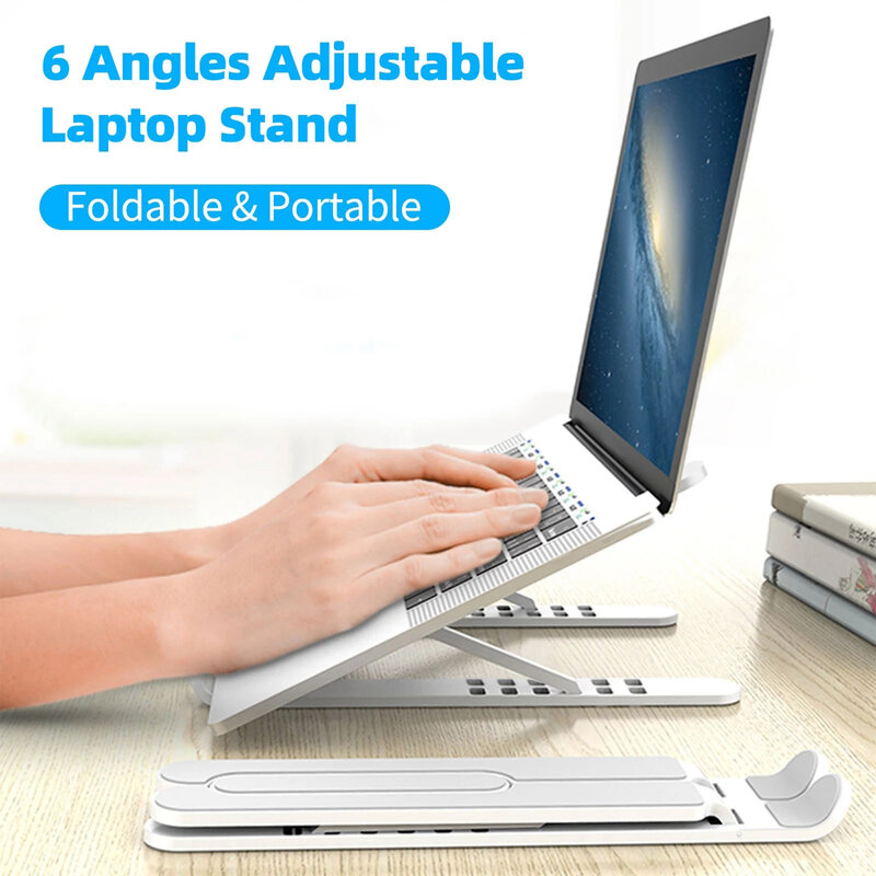Suporte portátil para laptop e tablet, acessórios dobráveis para laptop e macbook pro e ipad