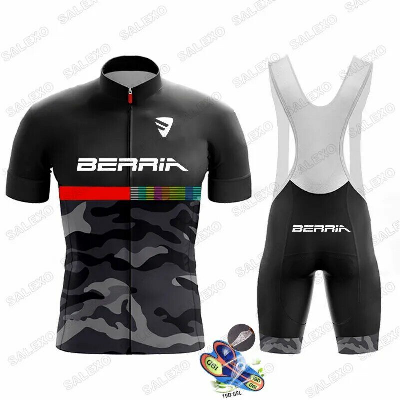 BERRIA-Conjunto de ropa de Ciclismo para hombre, Jersey de manga corta para Ciclismo de montaña, Maillot de triatlón, 2021