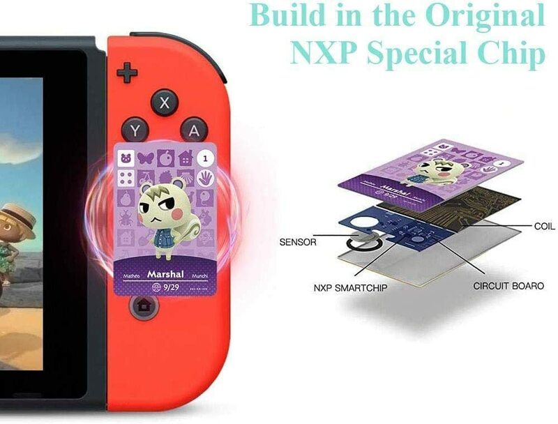 Tarjeta de juego de Animal Crossing para Switch/Switch Lite/Wii U, 72 Uds., alta calidad, NFC, 31mm x 21mm