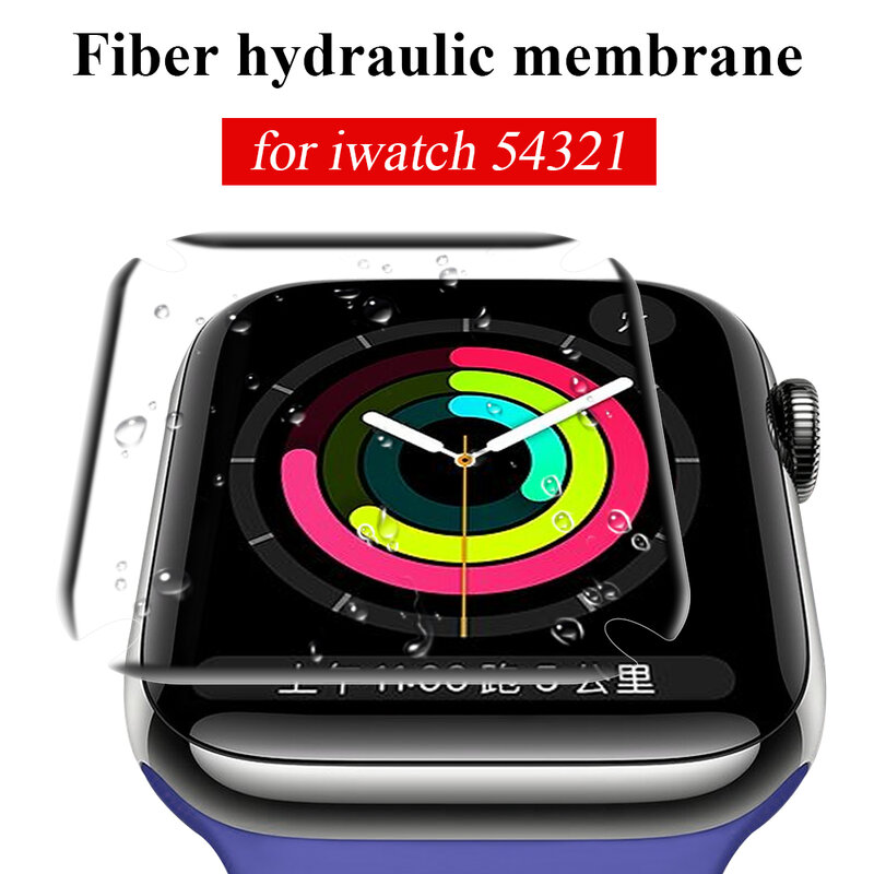 Protector de pantalla de fibra transparente para Apple Watch Series 6 SE 3 2 1, película de hidrogel transparente para iWatch 5 4 38mm 40mm 44mm 42mm
