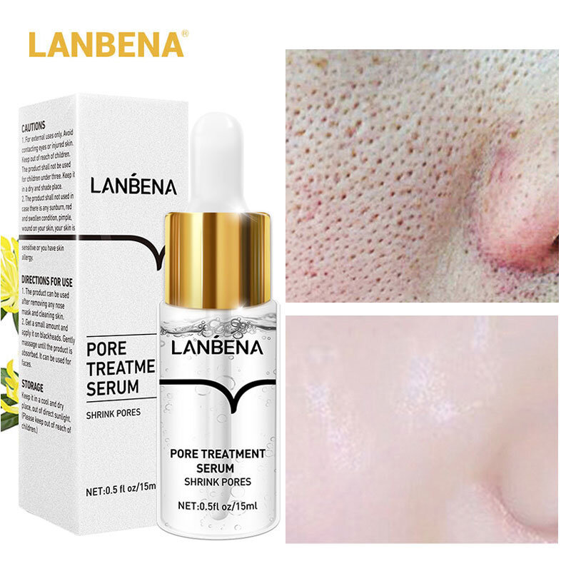LANBENA Pores Serum Shrink Large Pores Treatment Relieve Dryness Oil-Control Whitening Moisturizing Anti-Aging Firming Skin Care