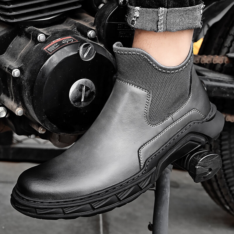 2021 invierno nuevos hombres botas de cuero genuino de la moda caliente de botas Martin al tobillo Luxur marca encaje hasta botas de motocicleta de gran tamaño