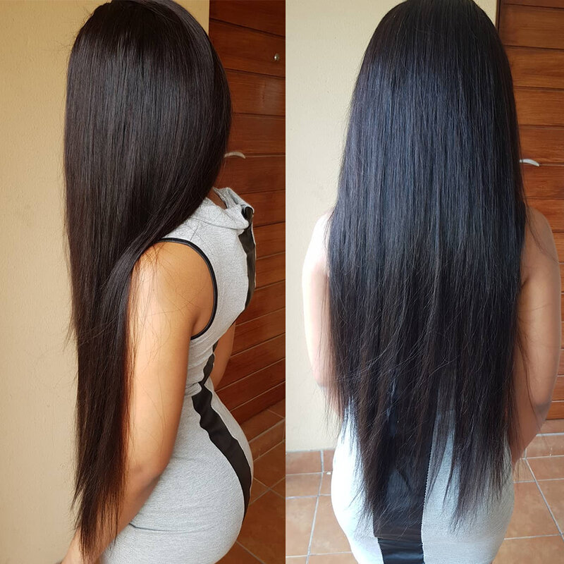 Fasci dritti 24 pollici lunghi fasci di capelli umani Remy offerte tessuto brasiliano tessuto morbido setoso estensioni naturali dei capelli umani