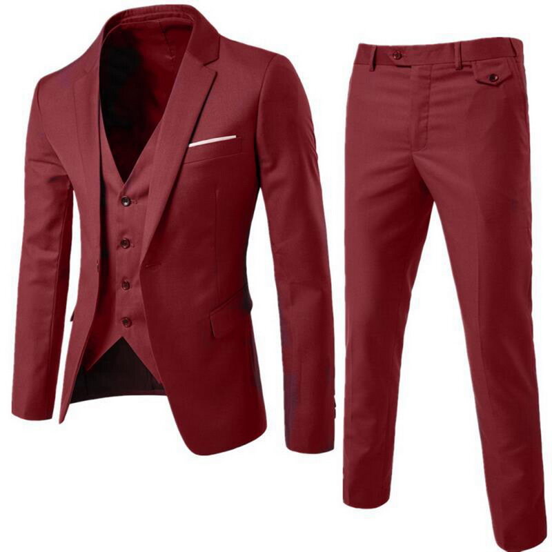 Blazer ajustado para hombre, traje Formal de negocios, chaleco para novio, Traje De Hombre, conjunto de oficina, chaqueta fina, 2021