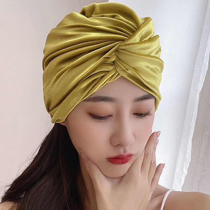 탄성 수영 모자 여성 기질 실크 같은 한국 스타일 단색 야외 스포츠웨어 홀리데이 비치 액세서리 2021 신제품