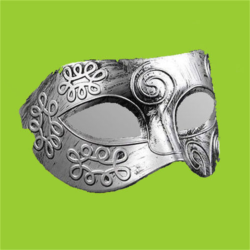 Masque de gladiateur romain grec rétro pour hommes, masque de fête d'halloween, masque romain grec Vintage or/argent