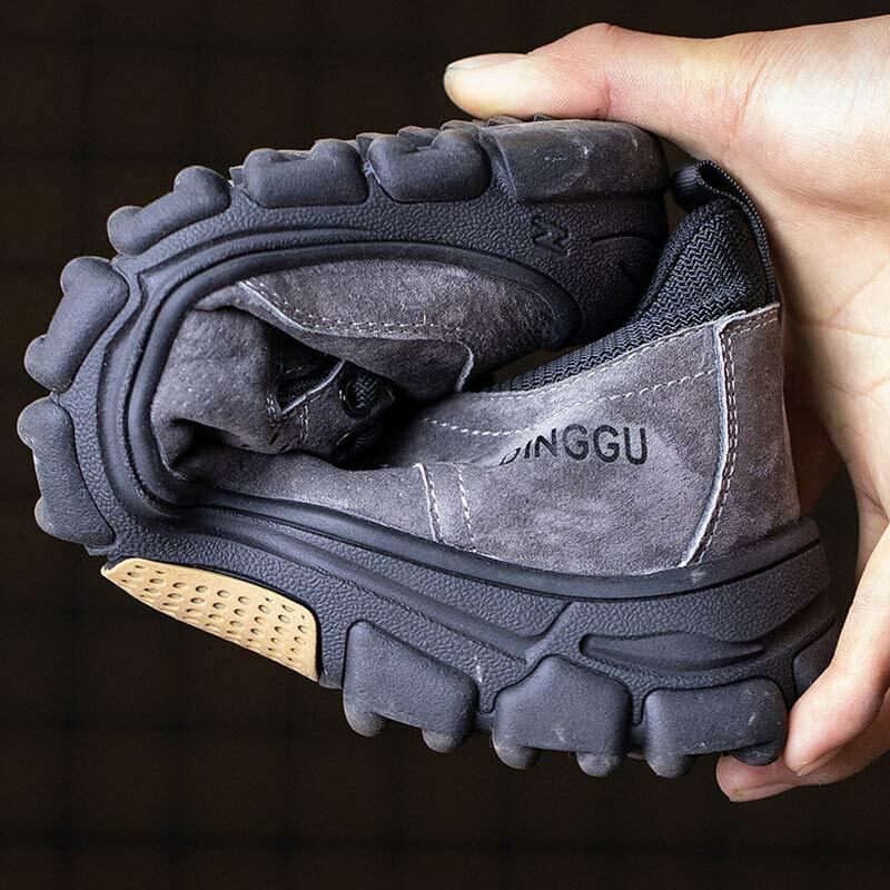 ป้องกันการเจาะทำงานรองเท้าผู้ชาย Anti-Smash Anti-Puncture Steel Toe Cap น้ำหนักเบาระงับกลิ่นกายฤดูหนาว