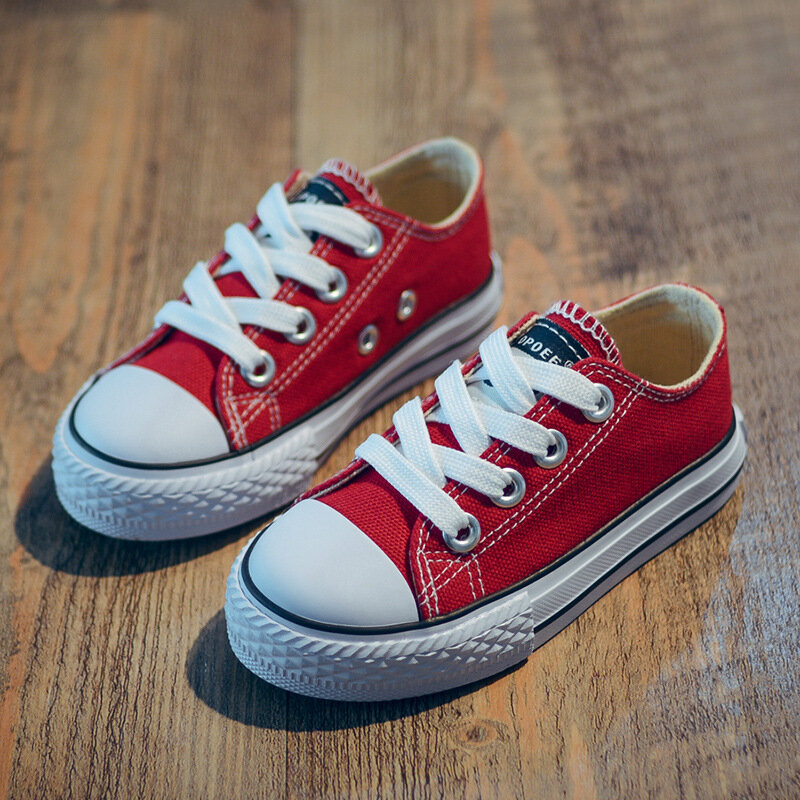 Zapatos de lona para niña y niño, zapatillas para niño, zapatos de primavera y otoño para niña, zapatillas de moda sólidas cortas blancas, 2021