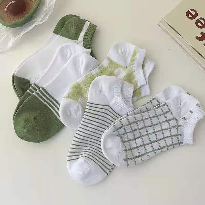 Calcetines Harajuku de algodón con estampado para mujer, calcetines cortos para mujer, informales, tobilleros, amarillos, sencillos, de verano