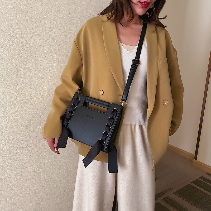 Luksusowa torebka 2020 nowe mody kobiet projektant wysokiej jakości Faux skórzana Tote wstążka do torby torebka torba Messenger na wolny czas torby