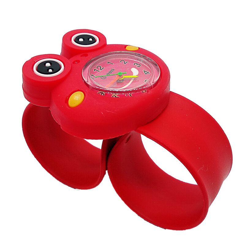 Часы Детские кварцевые с силиконовым ремешком, Мультяшные игрушки-лягушки, карамельные цвета, с бабочкой, детские наручные часы