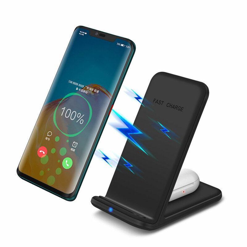 15W Qi Draadloze Oplader 2 In 1 Voor Samsung S21 S20 S10 Note 20 Fast Charging Stand Voor Iphone 12 11 Pro Xs Xr X 8 Airpods Pro