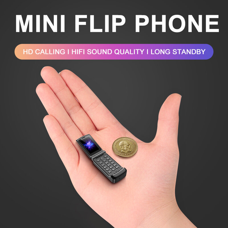 Ulcool f1 mini flip telefone móvel sem fio bluetooth dialer voz mágica mãos livres fone de ouvido gsm menor telefone celular pk j9