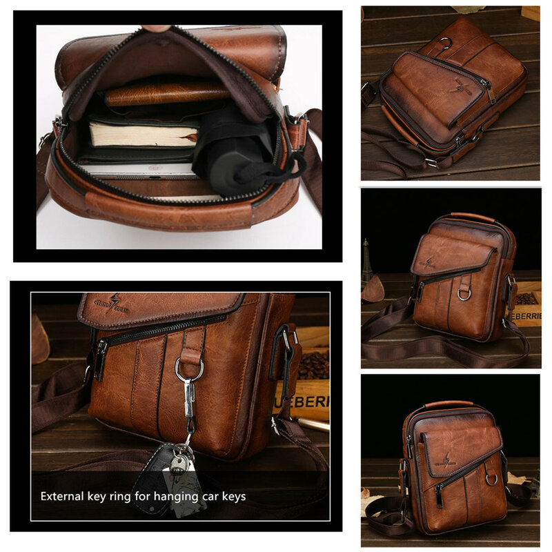 Celinv Koilm Luxury Brand New Men Bags Fashion Business Crossbody Shoulder Bag For Male Split Leather Messenger Tote Bag Travel