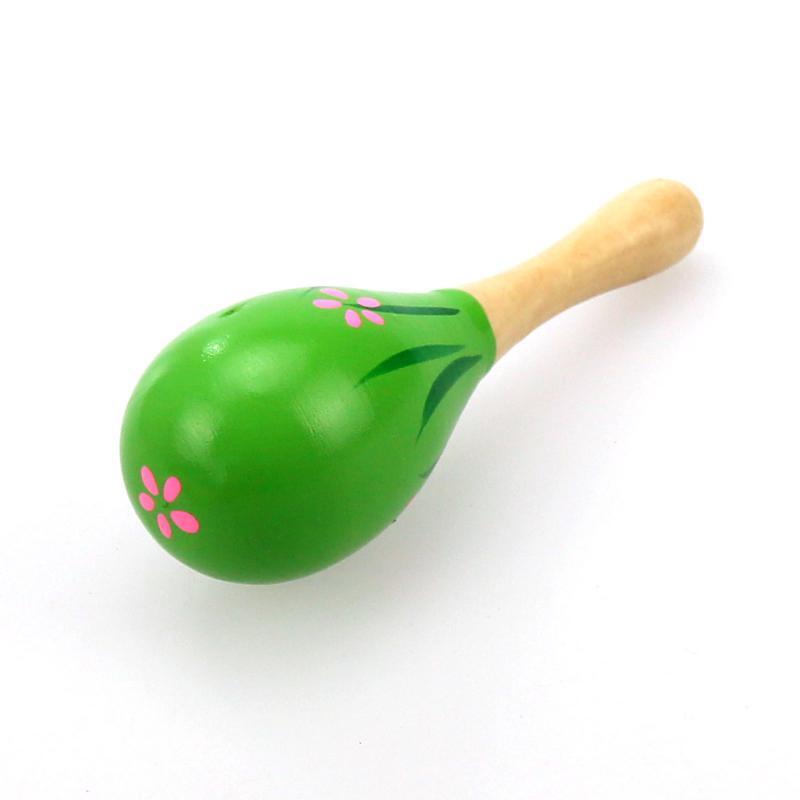 1Pcs Baby Wooden Ball Toys Baby Rattles Sand Hammer Musical Toy Instrument Sound Maker Baby Attetion Training Toy Random Color