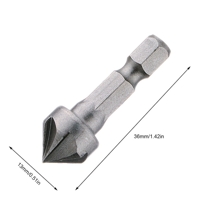 1 Pcs 90 Degree Countersink Drill Chamfer Bit 1/4" Hex Shank Carpentry Woodworking Angle Point Bevel Cutting Cutter Accessories