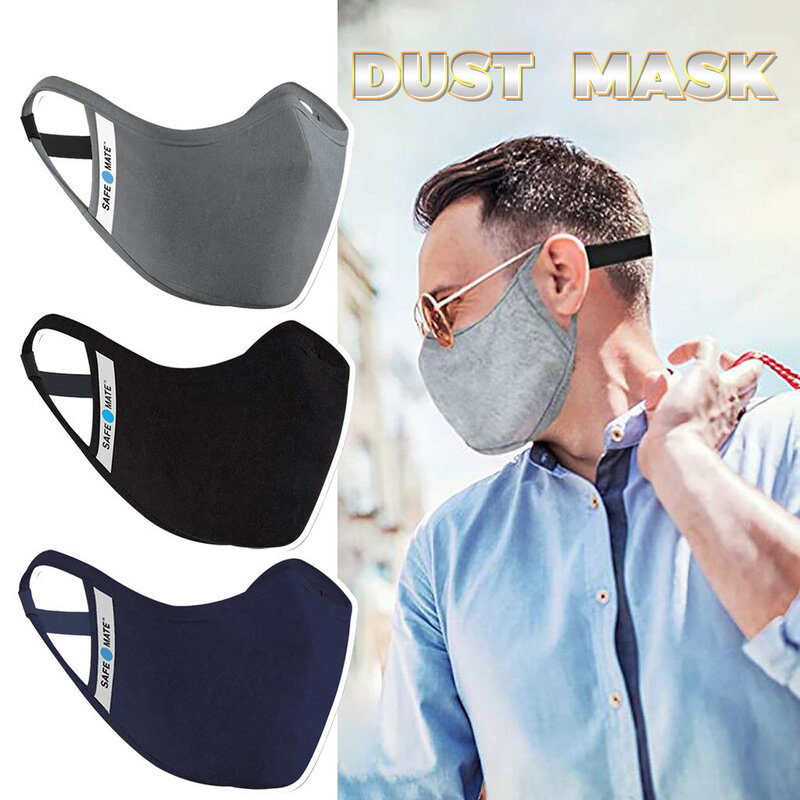 Adult Mask Reusable Washable Mouth Mask Man Woman Face Mask 3D Printing Mouth Cover Solid Fabric Mouth Caps Unisex Respirator