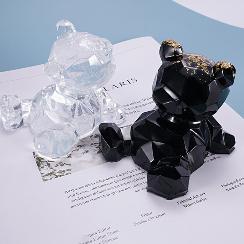 Мультяшный 3D Медведь держатель для телефона форма «сделай сам» Смола Кристалл эпоксидная форма литье силиконовые аксессуары для телефона ...
