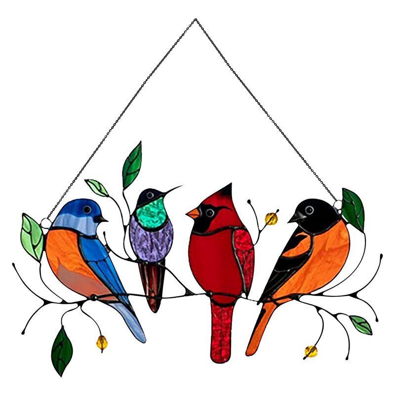 Многоцветный птицы на проводе высокого цветное Стекло в стиле «Ловца снов» окна Панель decoración de habitación декор для комнаты