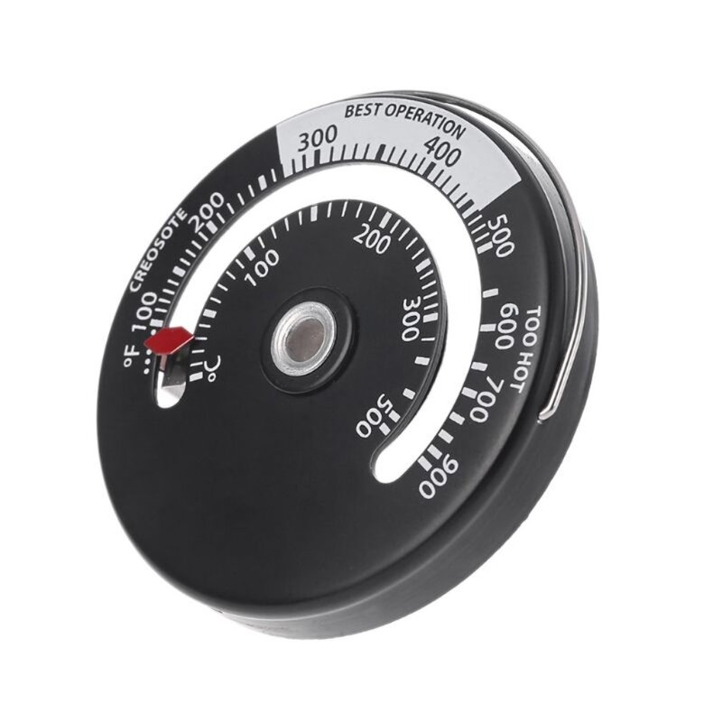 Termômetro magnético de queimador, medidor de temperatura do fogão em madeira