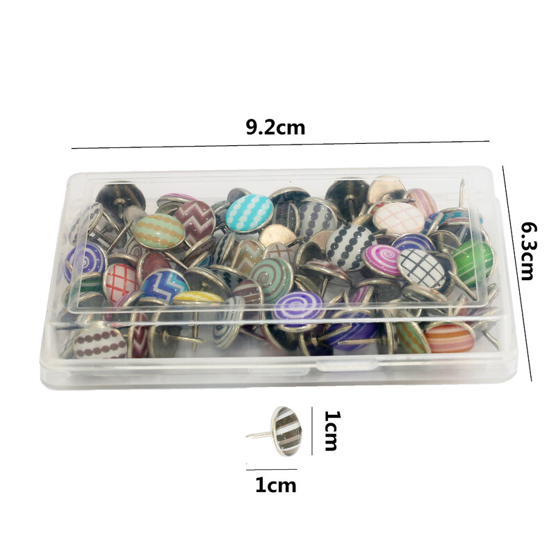 90 PCS/Box Geometric Round Thumbtack  Creative Fashion Thumb Pushpins Decorative Promotional Notice Board Marks Office Learning