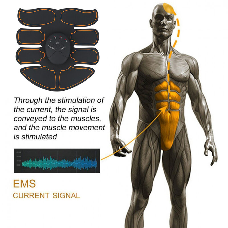 EMS-estimulador muscular inalámbrico ABS, entrenador muscular Abdominal, tóner corporal, Fitness, entrenador de cadera, parche moldeador, entrenador adelgazante Unisex