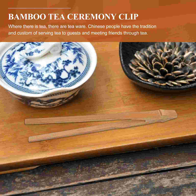 Abrazadera para Ceremonia de té de cocina, herramienta de barbacoa para Buffet, pinza de bambú, 1 ud.