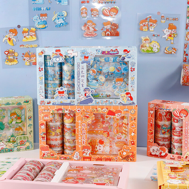 10Pcs Washi Tape Kawaii Cartoon Scrapbooking Decoratieve Plakband Papier Japanse Creatieve Briefpapier School Sticker