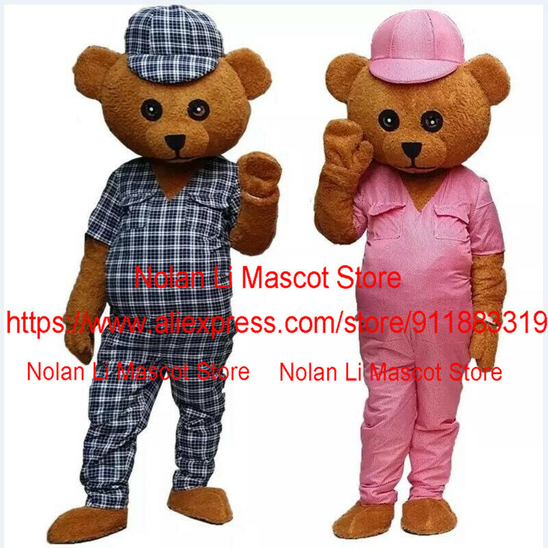 High Quality EVA Helmet Etiquette Bear Mascot Costume Set Fancy Dress Halloween Birthday Party Outdoor Adult Size 1077-7