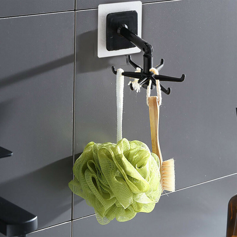 360 grad Gedreht Küche Haken Selbst Klebe Haken Hause Wand Tür Haken Handtasche Kleidung Krawatten Tasche Aufhänger Hängen Rack Küche