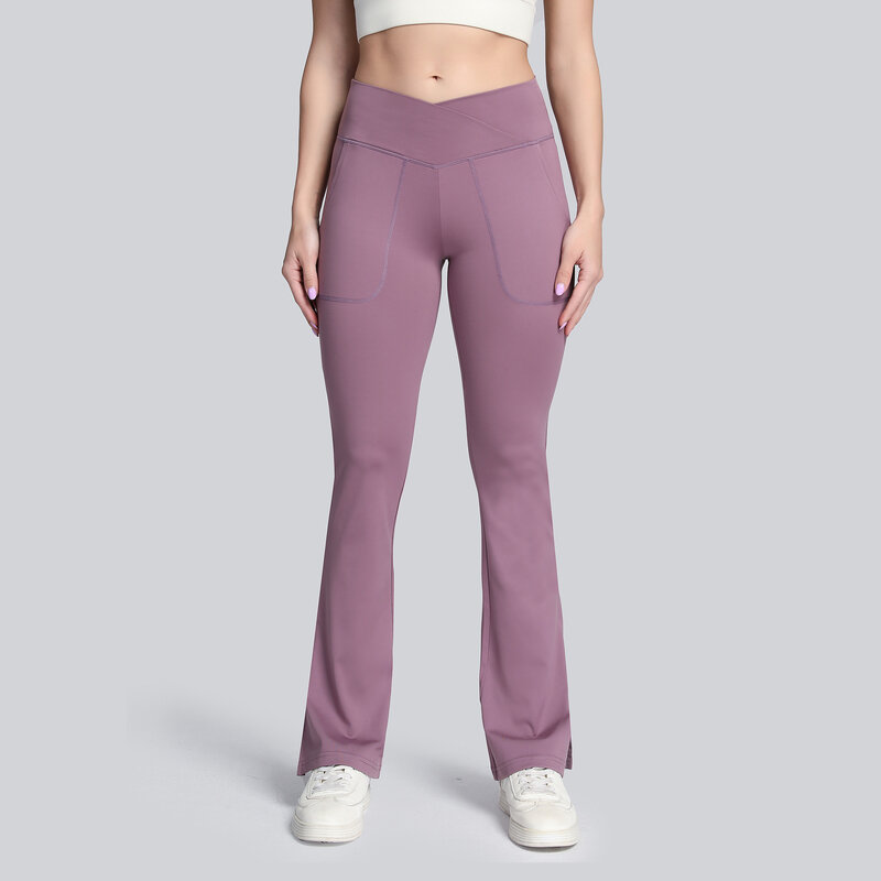Spodnie dla kobiet spodnie z szerokimi nogawkami spodnie z nogawkami Nude Pocket Hips spodnie z wysokim stanem Fitness sportowe spodnie do jogi taniec spodnie Fitness