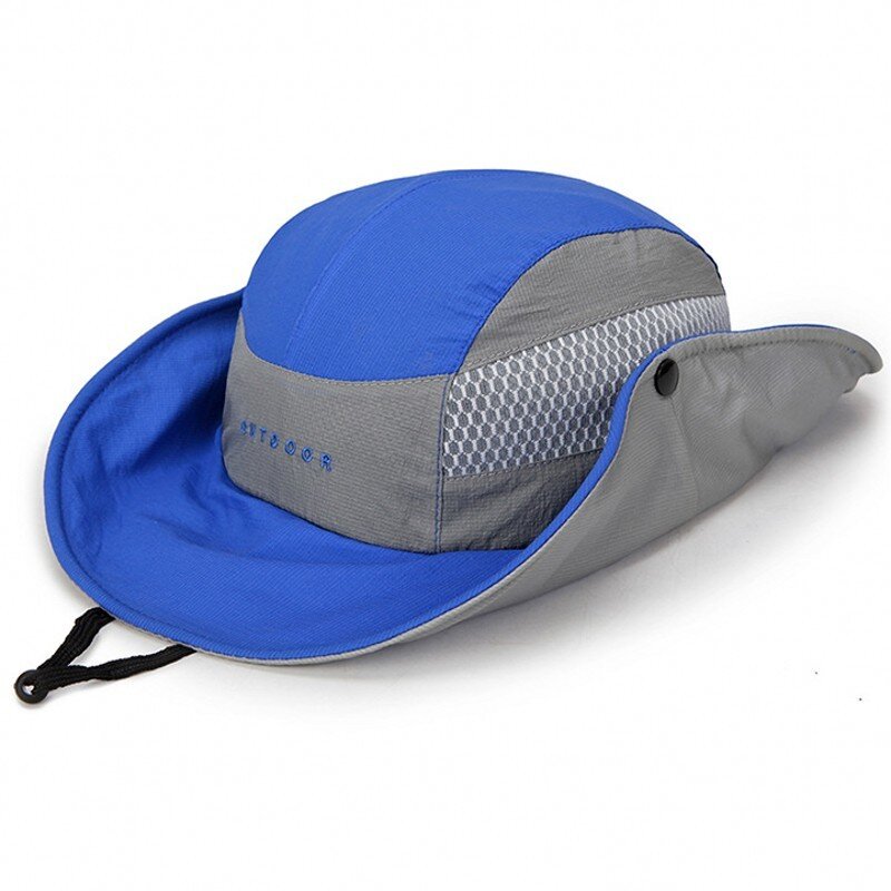 Chapéu de malha de secagem rápida, para exterior, chapéu de sol, aba larga, proteção solar uv, verão, chapéu de balde, para acampamento, pesca, chapéu de caminhada