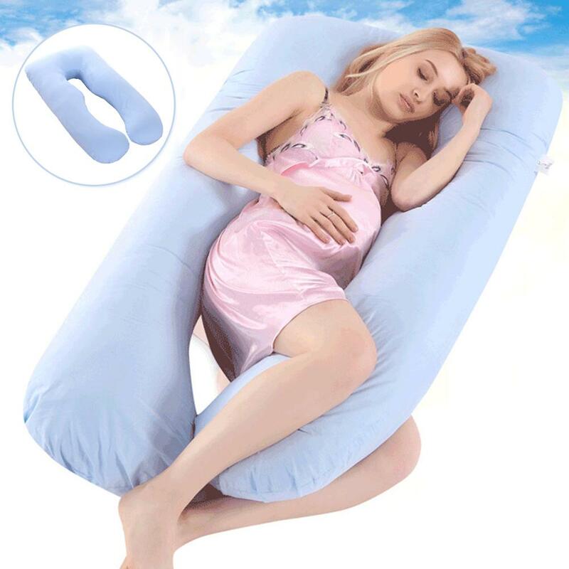 Europäische Große U-förmigen Mütterlichen Kissen Abdeckung Multi-funktionale Side Schlaf Baumwolle Kissenbezug 80*160CM