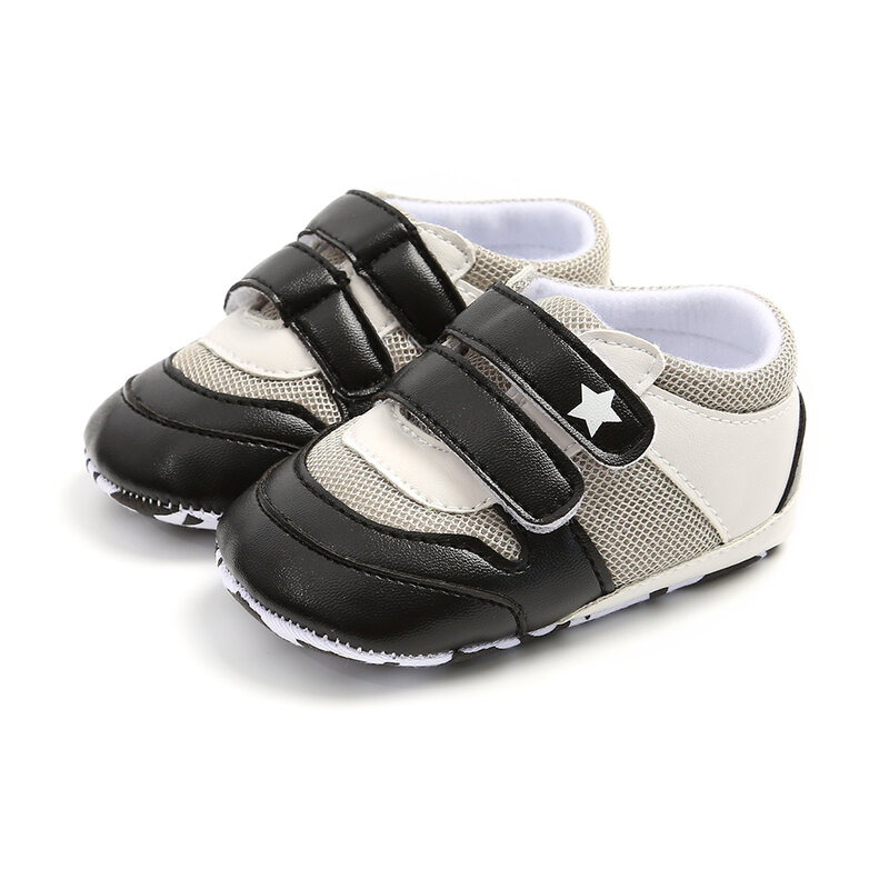 Infantil da criança do bebê menino sapatos da menina sola macia 0-6 6-12 12-18 m mocassins do bebê retalhos sapatos do plutônio primeiros caminhantes sapatos do esporte