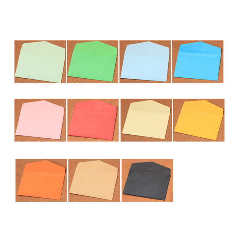 100 قطعة من أظرف ملونة صغيرة من easyإغلاق نيون ملونة مغلفات متنوعة للبطاقات-لون عشوائي